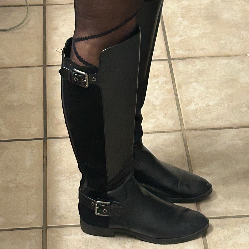 COPY - Liz Claiborne Dallas Riding Boots Size 6.5 Knee High Zipper Leather/Suede